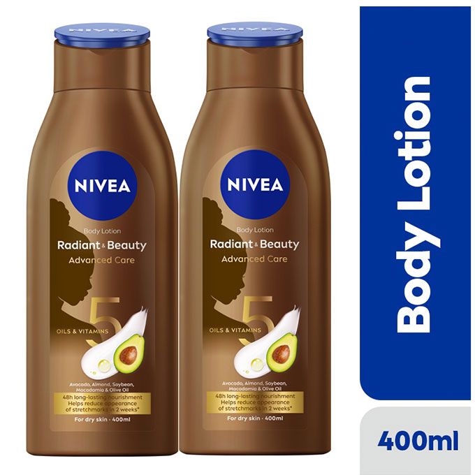 NIVEA Radiant & Beauty Advanced Care Body Lotion (5 Oils & Vitamins) – 2-Piece Set