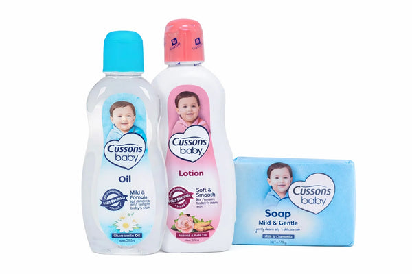 Cussons Baby Daily Care Set (Baby Oil • Baby Lotion • Baby Soap)