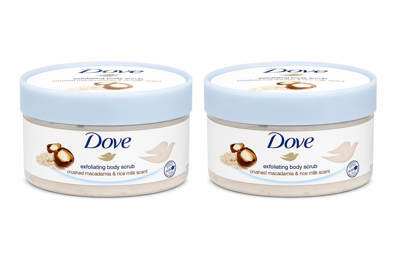 Dove Exfoliating Body Scrub Macadamia & Rice Milk – 2pcs Bundle
