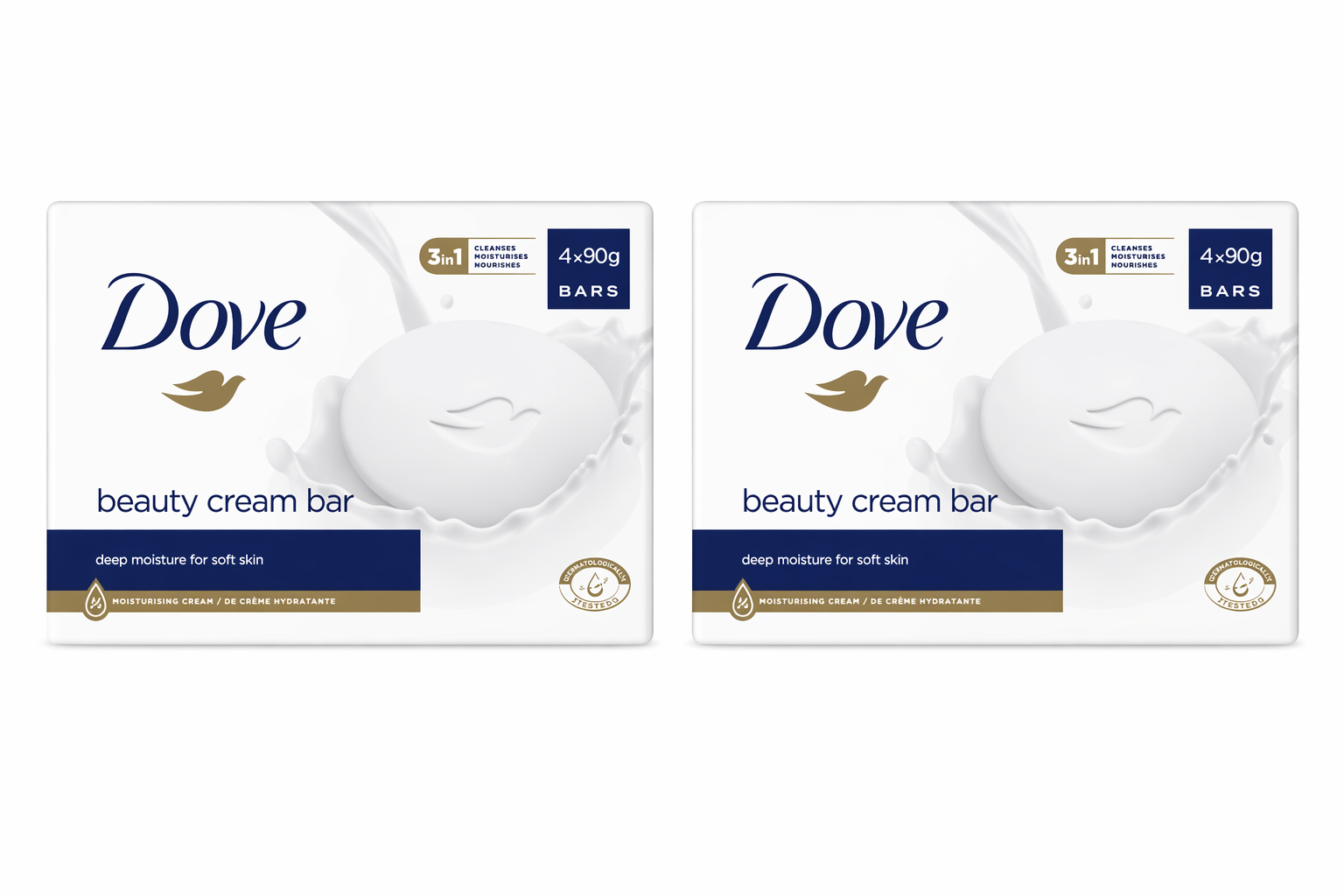 Dove Beauty Cream Bar Soap – Deep Moisture 8pcs Bundle (4×90g ×2 Packs)
