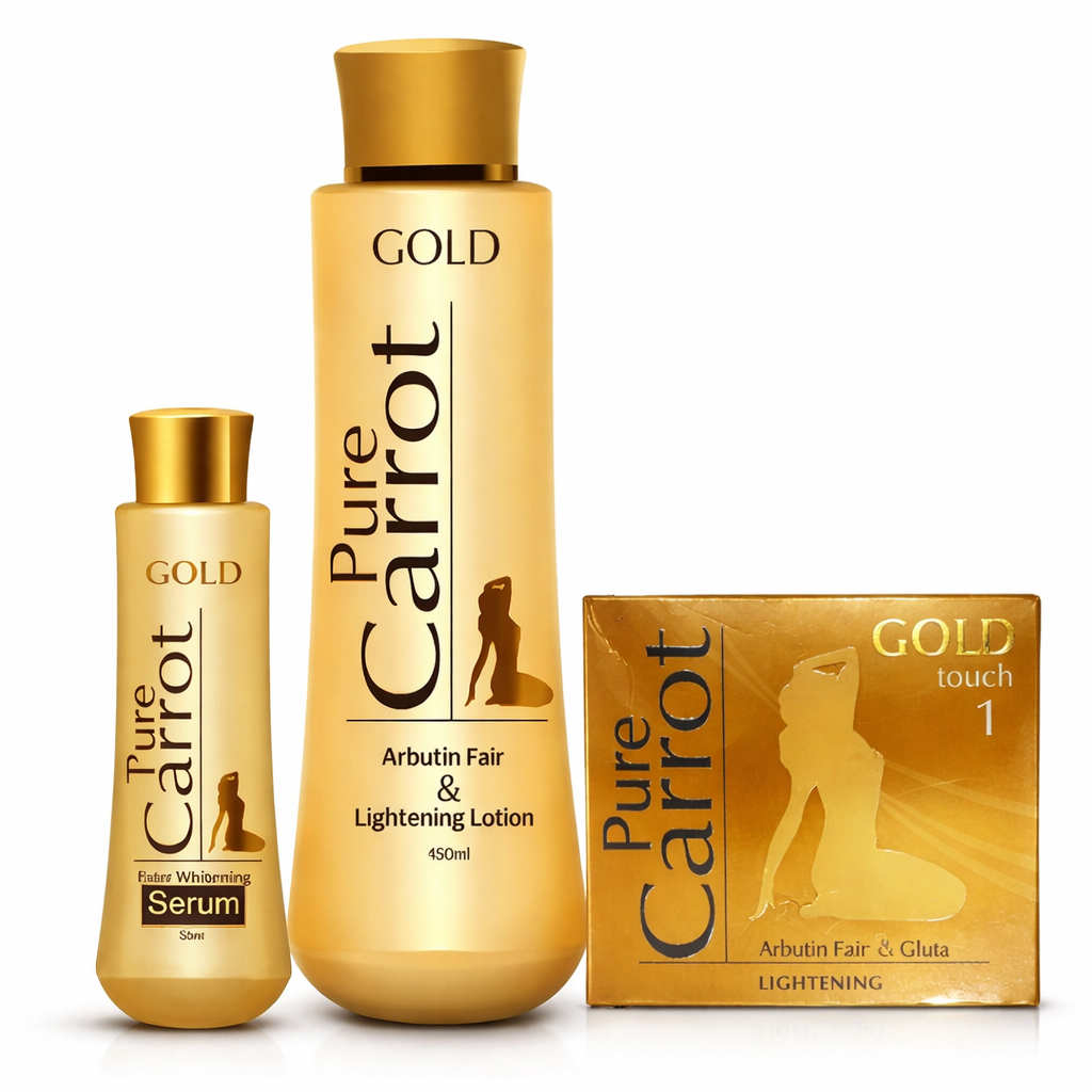 Pure Carrot Gold Lightening (Lotion, Serum & Soap) 3-Pc Set