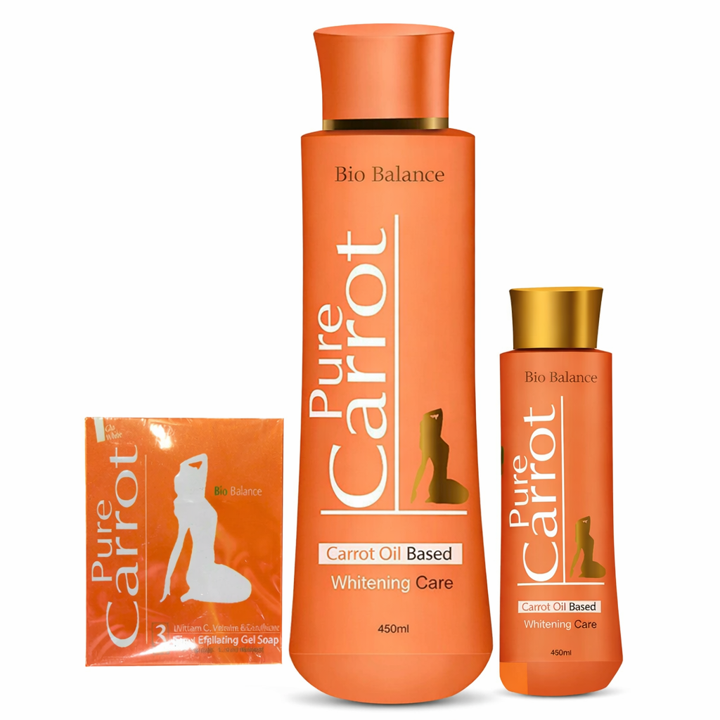 Pure Carrot Bio Balance Whitening Set (Carrot Oil Based Lotion • Serum • Exfoliating Soap)