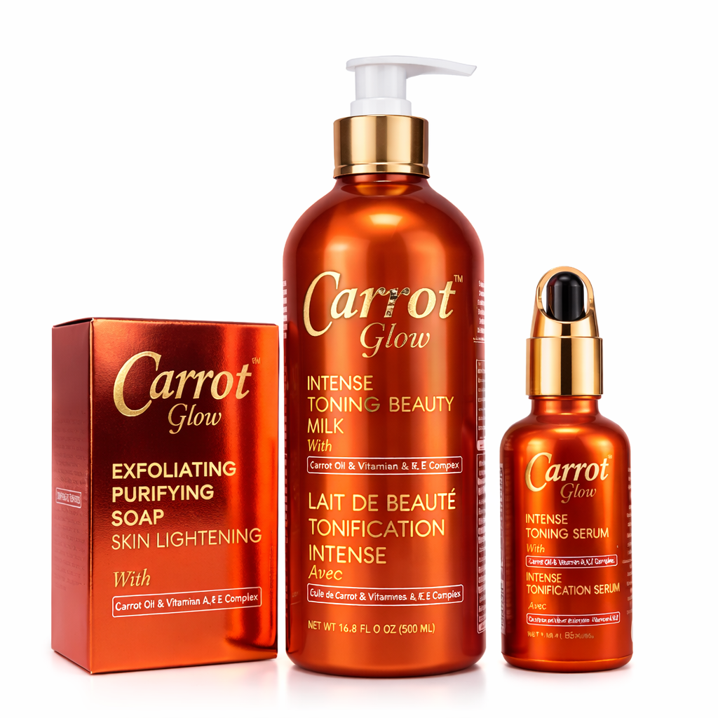 Carrot Glow Intense Toning Set (Exfoliating Soap • Beauty Milk • Intense Toning Serum)