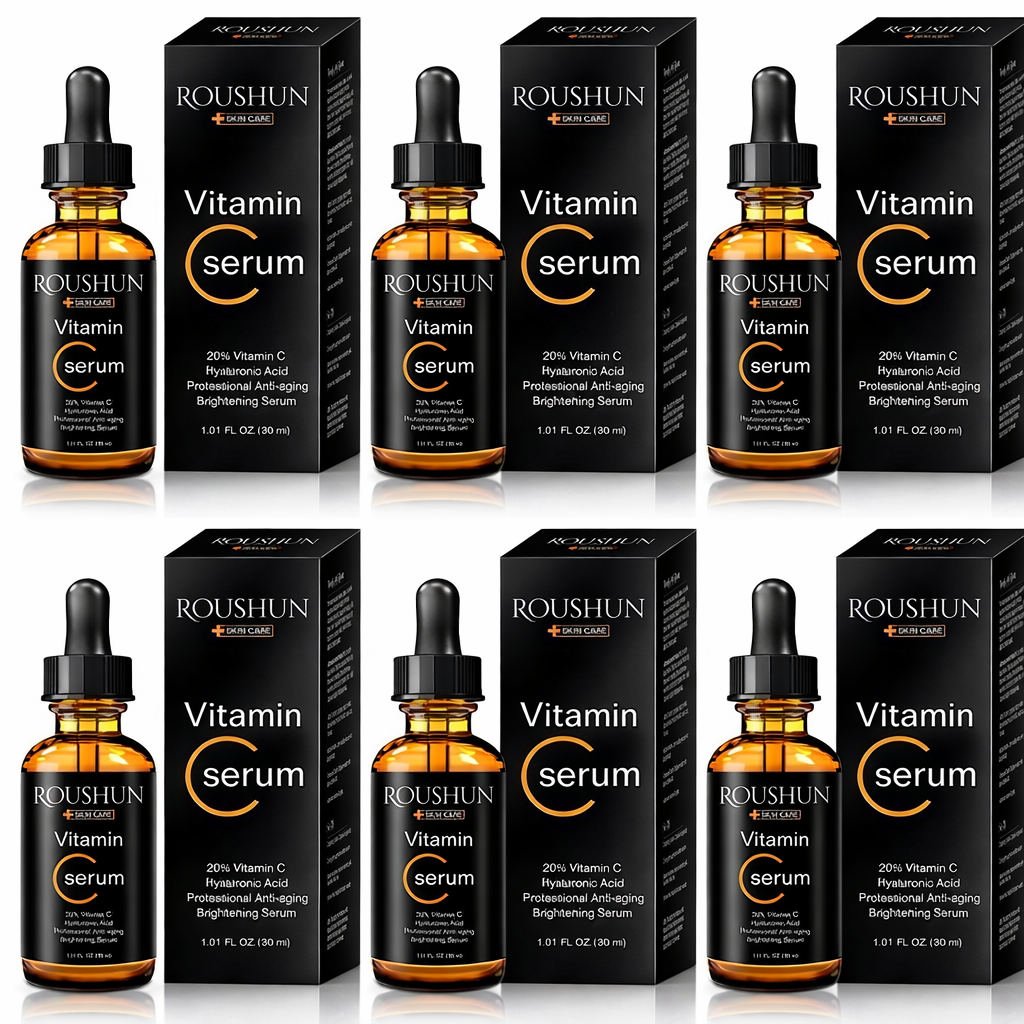 Roushun Vitamin C Serum 20% + Hyaluronic Acid – 6 Pieces Bundle