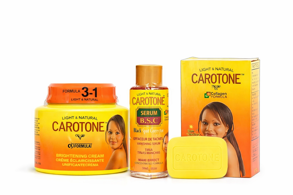 Carotone Brightening Trio (Brightening Soap • B.S.C Black Spot Corrector Serum • Brightening Cream 3-in-1 Formula)