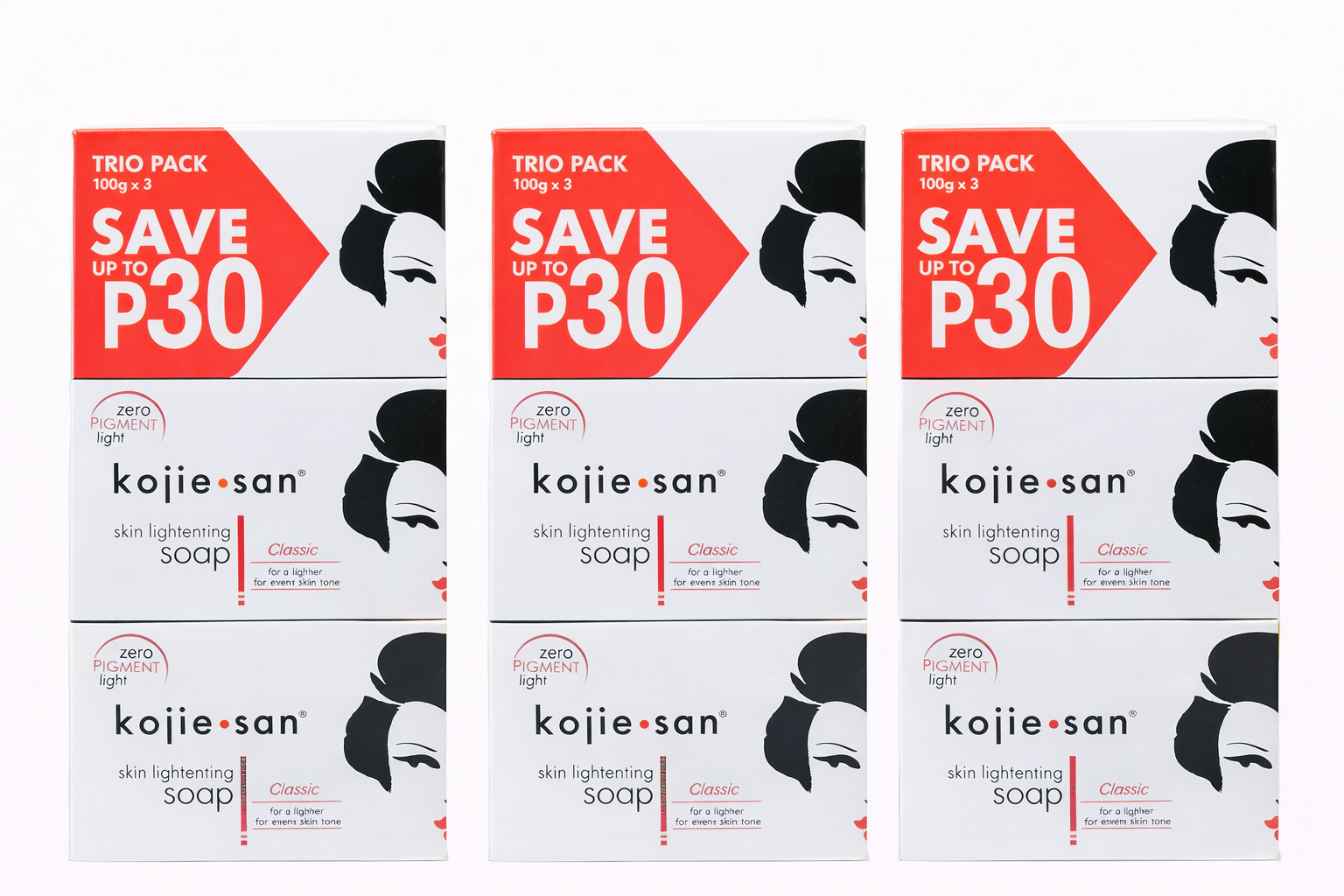 Kojie San Classic Kojic Acid Soap Trio Pack (3 x 100g)