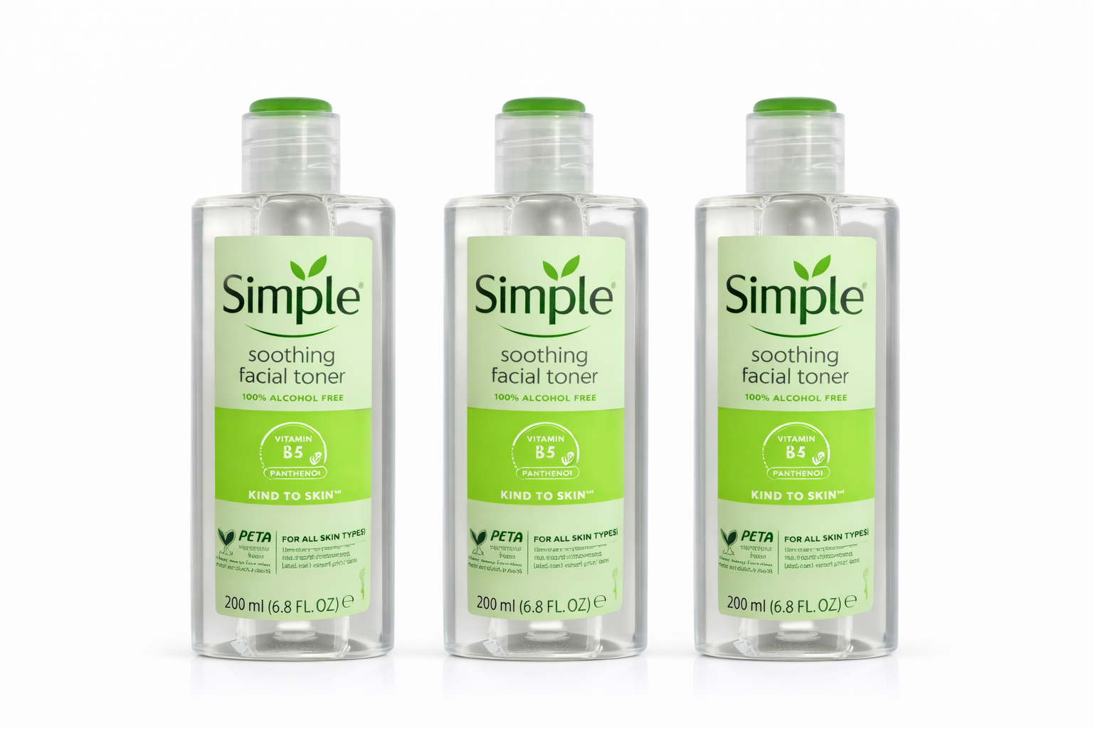 Simple Kind to Skin Soothing Facial Toner 200ml (3-Pack)