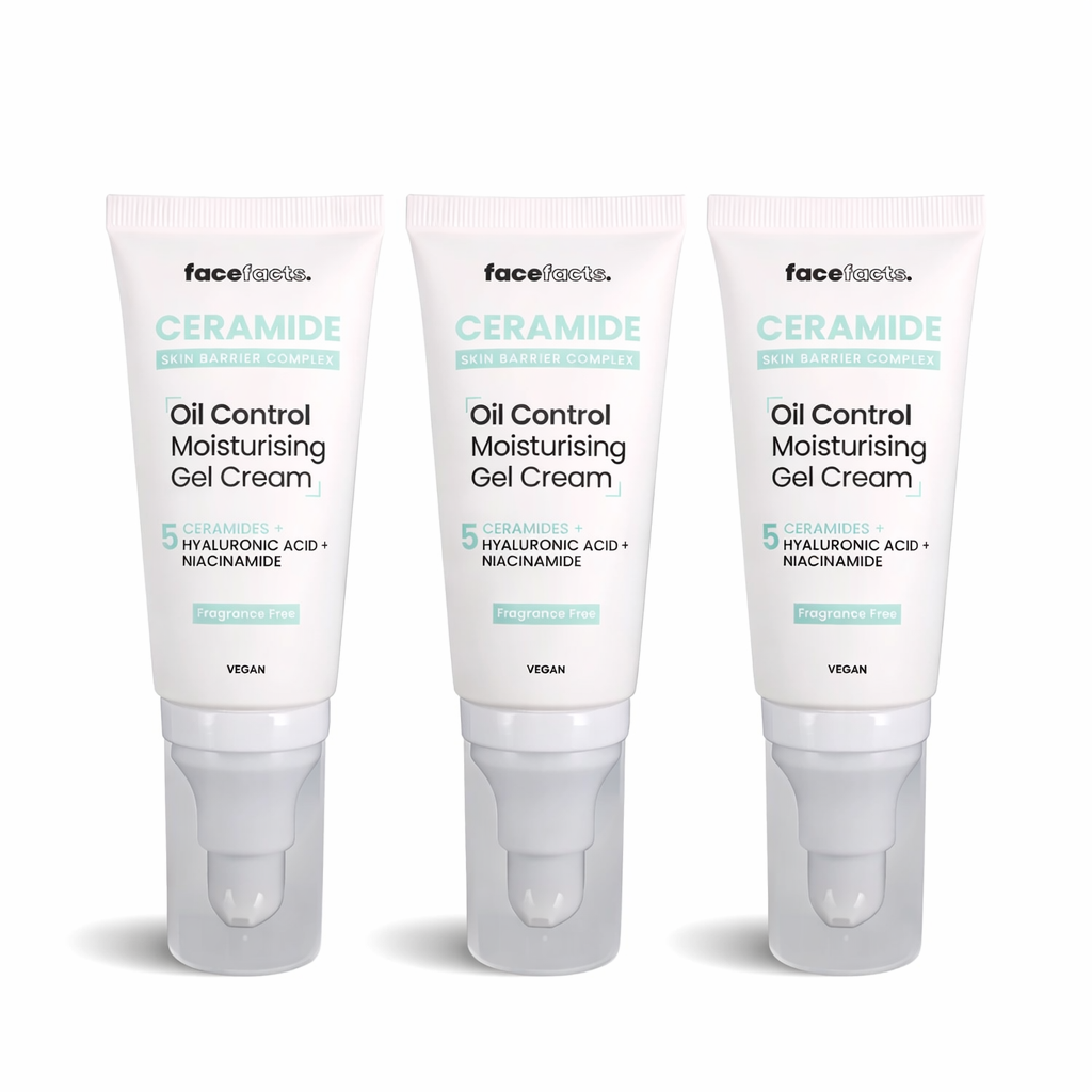 Face Facts Ceramide Oil Control Moisturising Gel Cream (3-Pack)