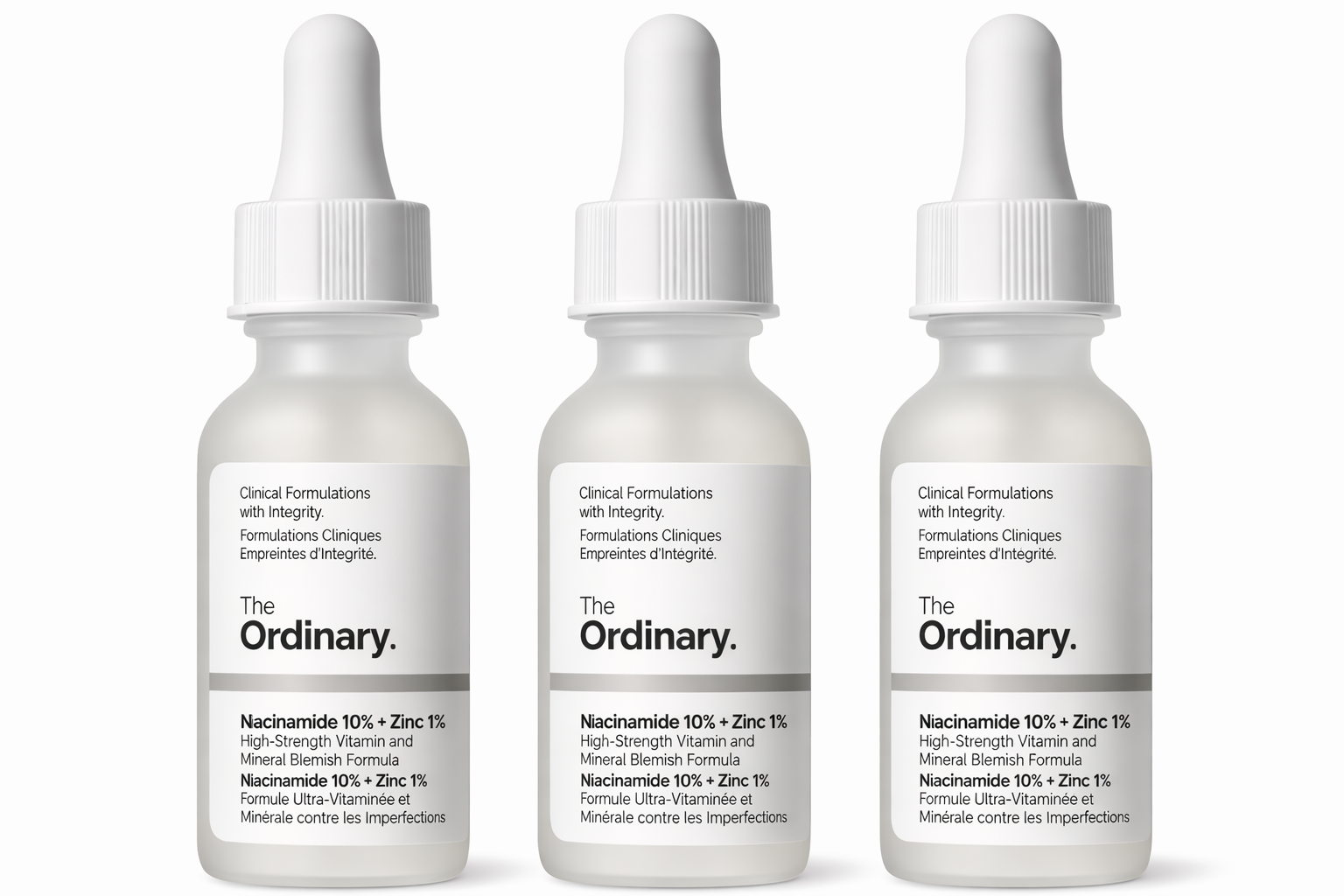 The Ordinary Niacinamide 10% + Zinc 1% Serum – 3PCS Bundle