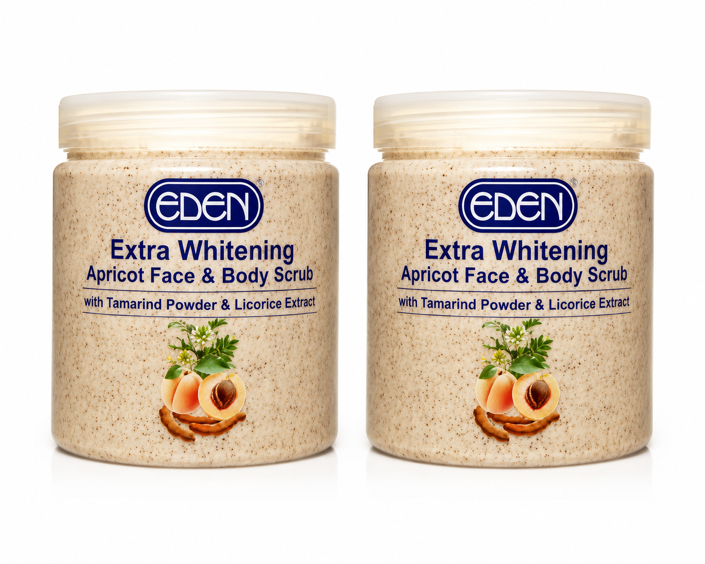 Eden Extra Whitening Apricot Face & Body Scrub Duo Set