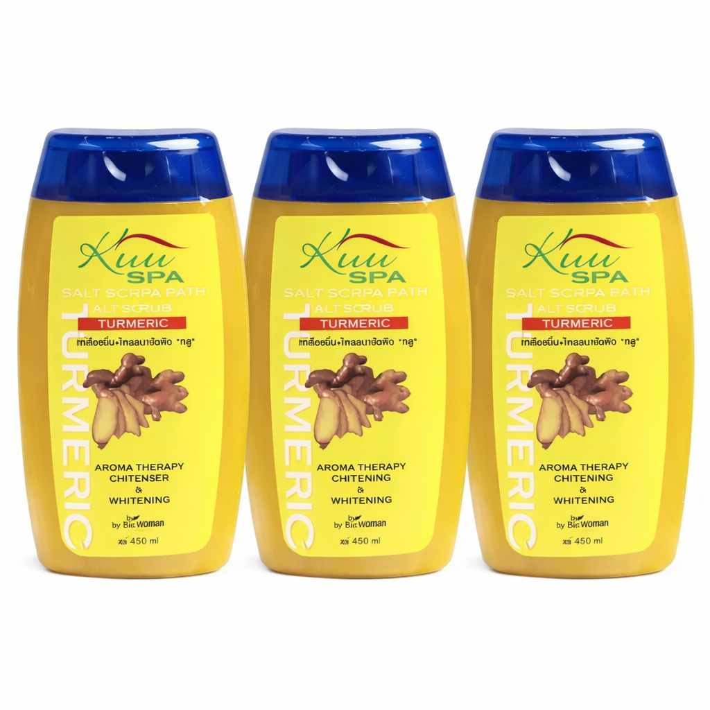Kuu Spa Turmeric Salt Scrub Aromatherapy Whitening Scrub (3pcs Bundle)