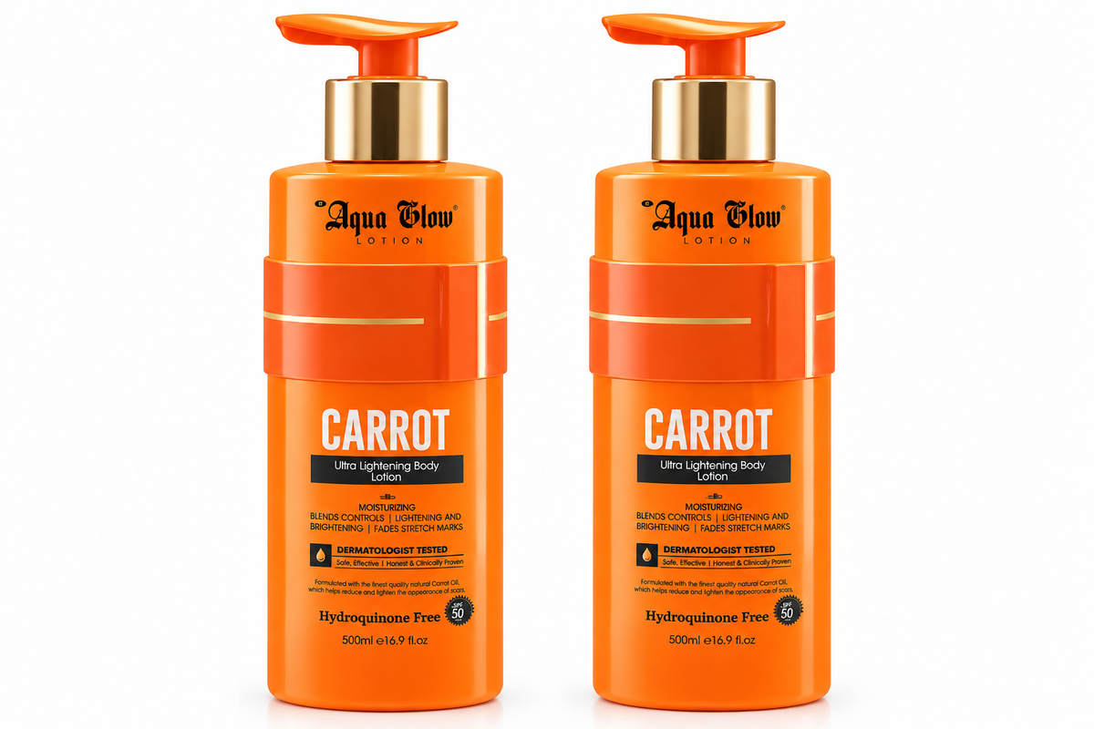 Aqua Glow Carrot Ultra Lightening Body Lotion 500ml — 2PCS