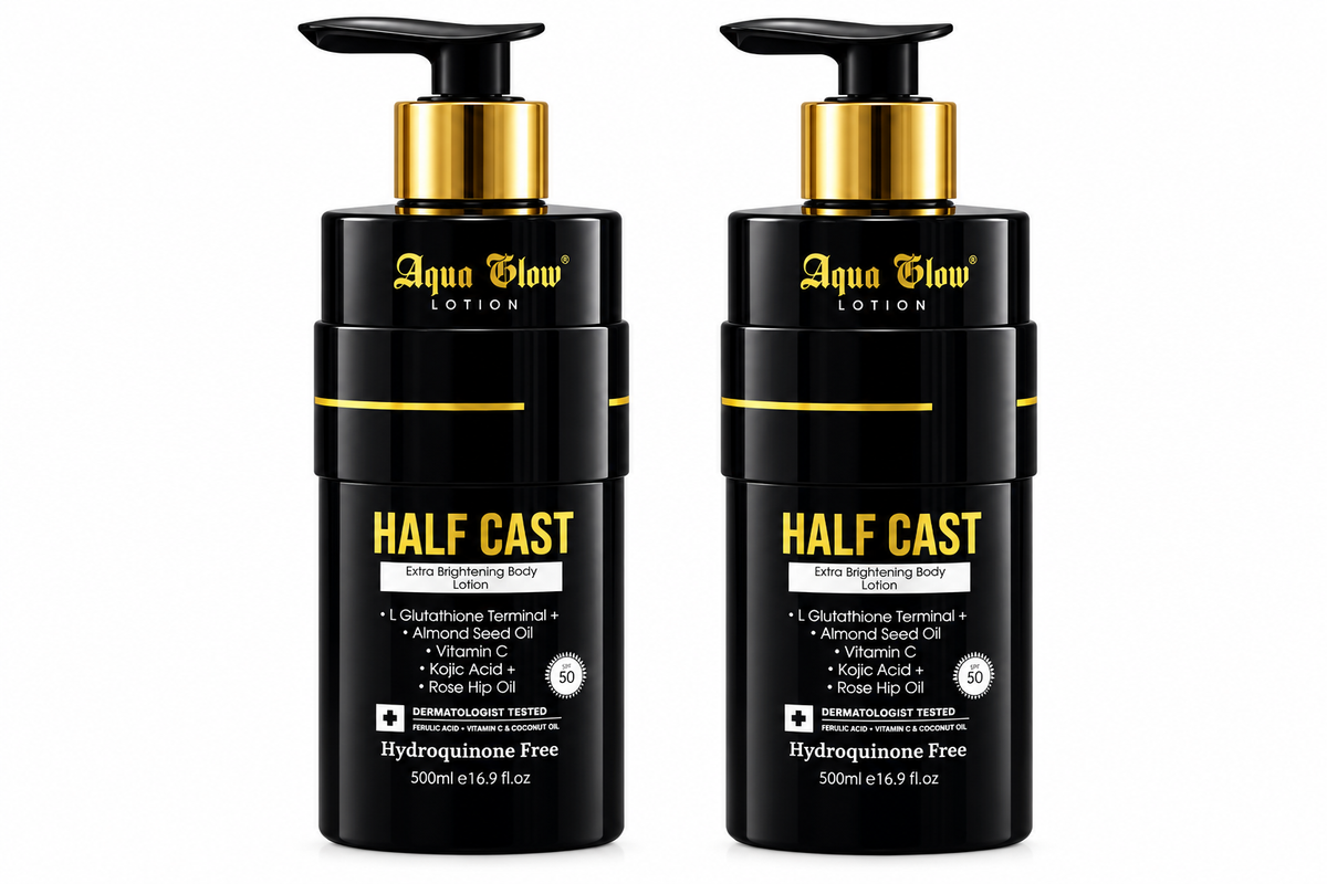 Aqua Glow Half Cast Extra Brightening Body Lotion 500ml — 2PCS