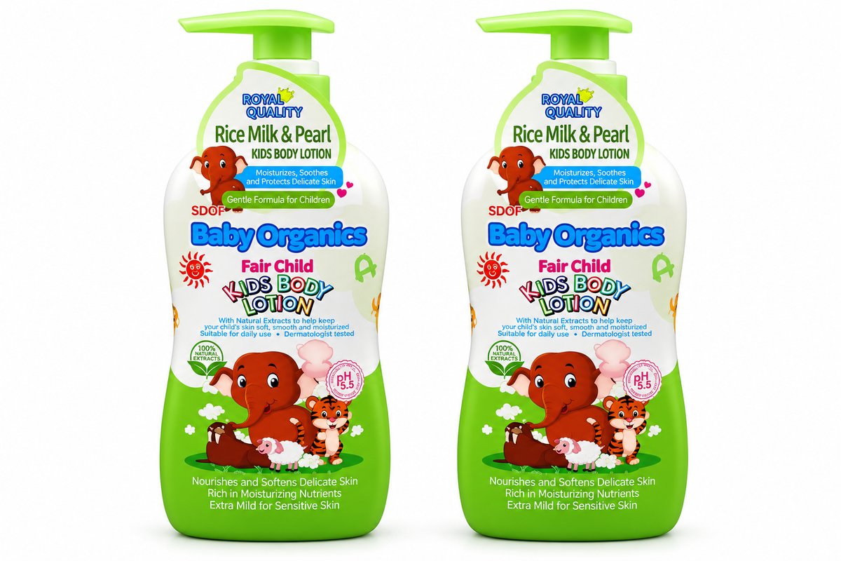 Baby Organics Fair Child Rice Milk & Pearl Kids Body Lotion 500ml — 2PCS