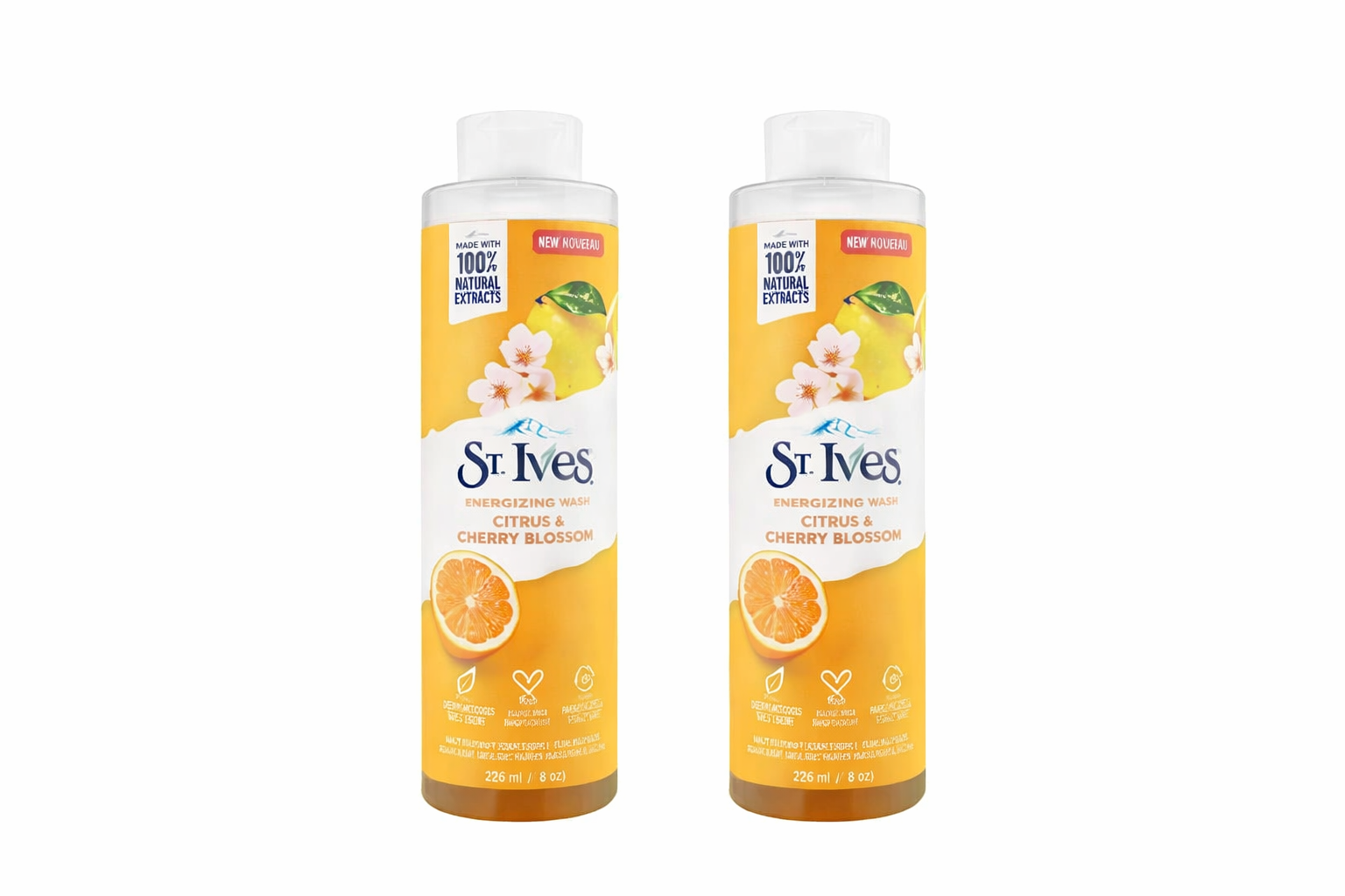 St. Ives Energizing Citrus & Cherry Blossom Body Wash – 2pcs Bundle